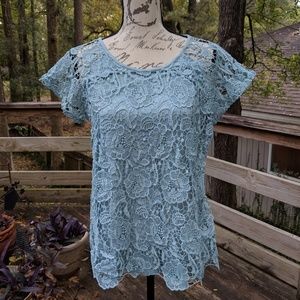Blue Lace Cable & Gage Top